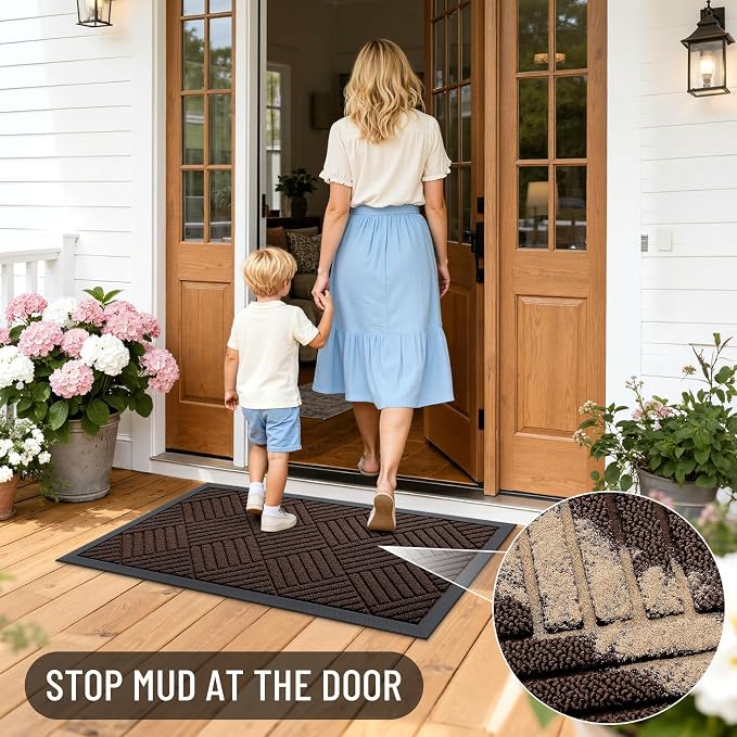 OLANLY Front Door Mat Outside Entrance 71x47, Waterproof Heavy-Duty Doormat | - Image 7