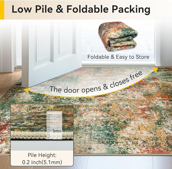 RELEANY Washable 6'x9' Abstract Area Rug - Image 7