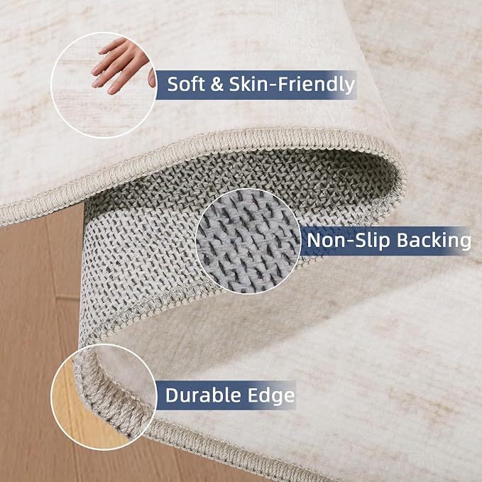 4x6 Rug - Stain Resistant Abstract Washable Rugs, Anti Slip Area Rugs - Image 4