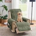 Green Recliner TV Chair Covers, Quilted Décor Water-Repellent Medium Lazy Boy by Pamhaven