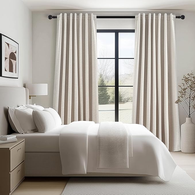 92 Inch Long Curtains Blackout 2 Panels, Custom Made Modern Neutral Soundproof - Image 7