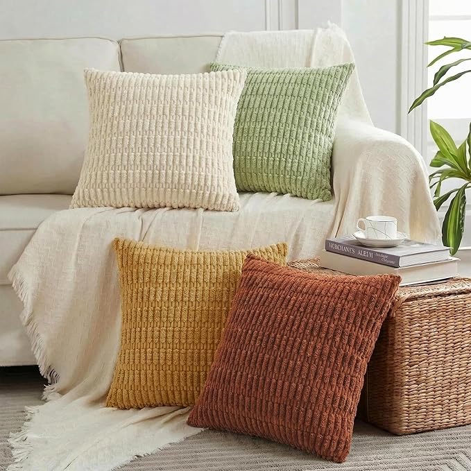Fancy Homi 4 Packs Fall Decorative Throw Pillow Covers 16x16 Inch by Fancy+Homi
