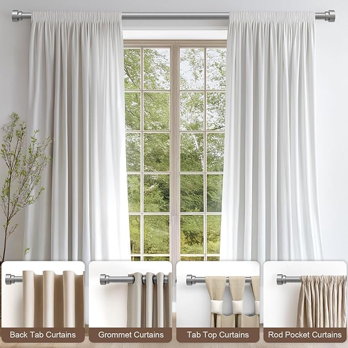 Lootkell Modern Silver Curtain Rods - Image 3