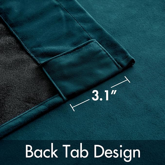 MIULEE Blue Velvet Curtains 90 inches 2 Panels - Image 3
