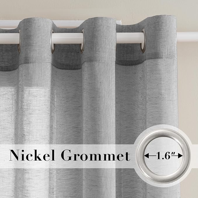 H.VERSAILTEX Linen Curtains Flax Linen Blended Curtain Panels - Image 2