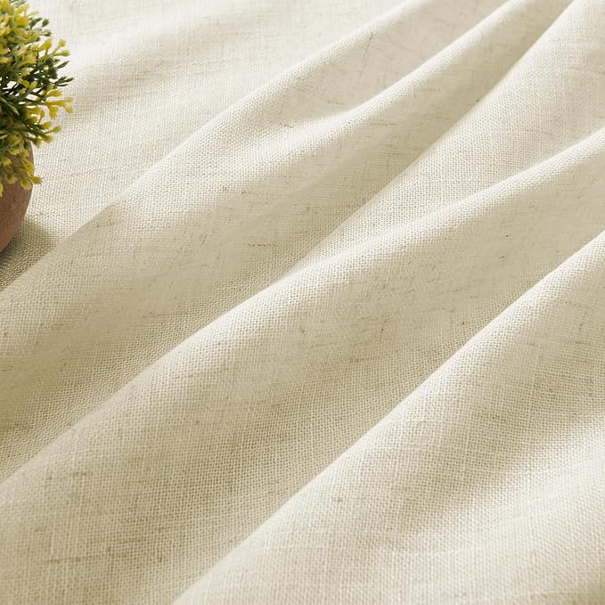 Joydeco Linen Curtains 96 Inch Length 2 Panel Sets, Light Filtering Curtains - Image 2