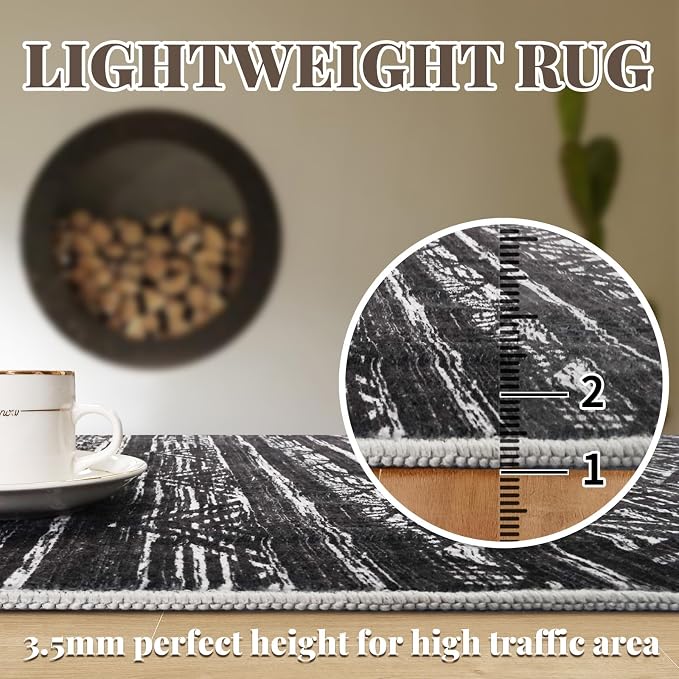 3x5 Washable Entryway Area Rug: Modern Moroccan Small Runner Rug Indoor Soft - Image 5