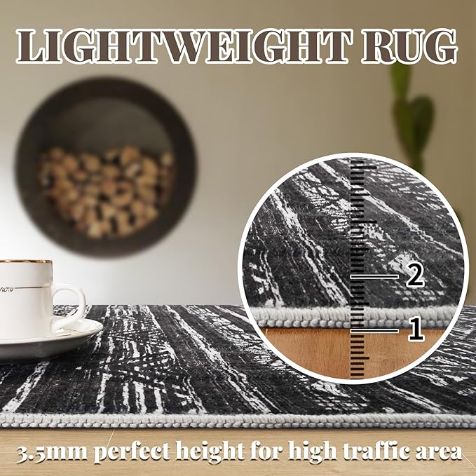 2x4 Washable Entryway Runner Rug: Moroccan Small Area Rug Soft Non Slip Door Mat - Image 5