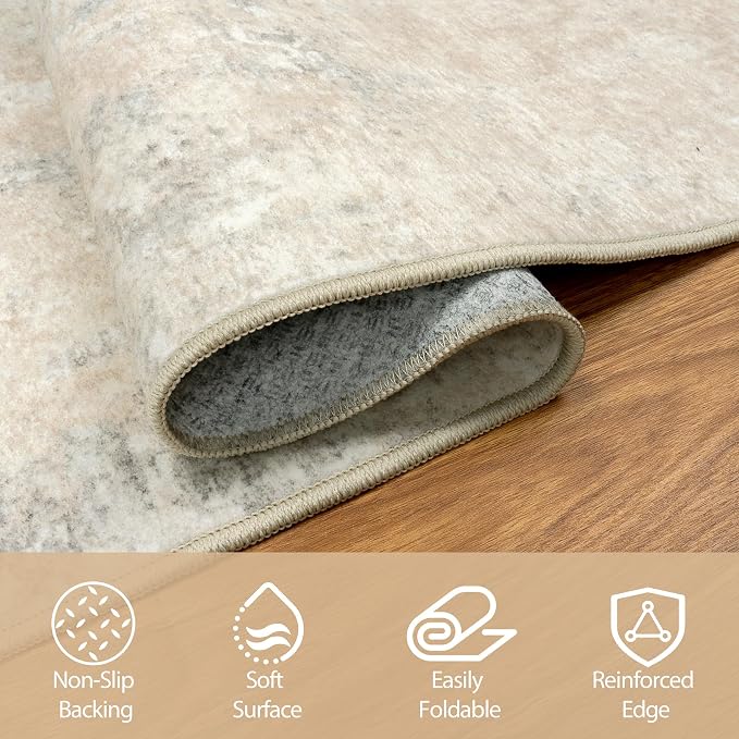 Aelenmu Round Rug 5ft Washable Rug - Image 8
