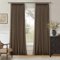 Dutch Cocoa 108 Inch Pinch Pleated Blackout Linen Curtains by Twodrapes