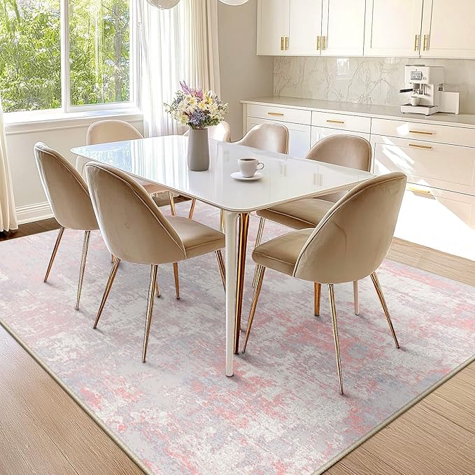 Washable Area Rugs 6'x8' Non-Slip Modern Abstract Soft - Image 9