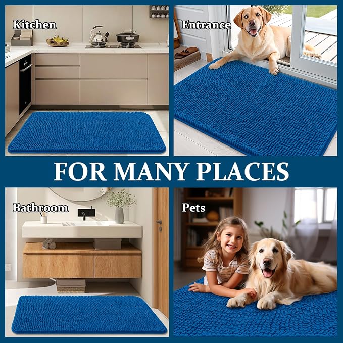 OLANLY Dog Door Mat for Muddy Paws 30x17, Super Absorbent Chenille Mud Mat | - Image 8