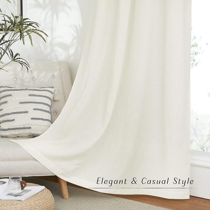 NICETOWN Off White Curtains Linen Blend - Image 5