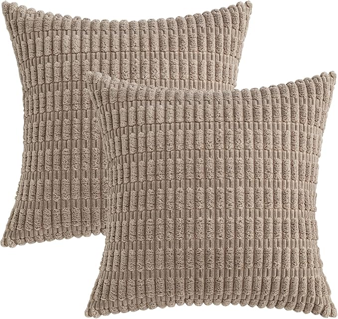 MIULEE Pack of 2 Corduroy Decorative Throw Pillow Covers 12x12 Inch Soft Boho - Image 6