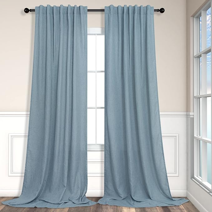 Pitalk Light Blue Wide Curtains - Image 2