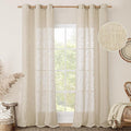 LAMIT Light Filtering Linen Curtains 84 inches Long by LAMIT