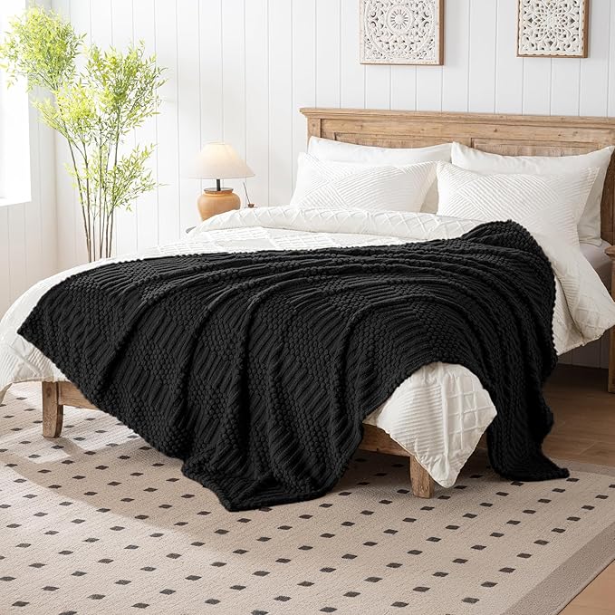 Black Throw Blanket - Image 3