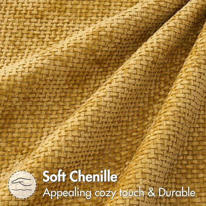 MIULEE Decorative Gold Euro Sham Throw Pillow Covers 24x24 Inch 2 Pack | - Image 8