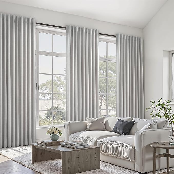 Linen Blackout Curtains 70 Inches Extra Wide 84 Inch Long - Image 3