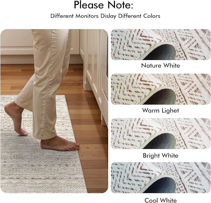 4x5 Washable Entryway Area Rug: Modern Moroccan Runner Rugs Indoor Soft Non - Image 8
