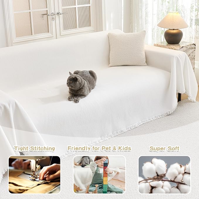 MYSKY HOME Couch Cover for Dogs Washable Couch Covers for 3 Cushion Couch Sofa - Image 2