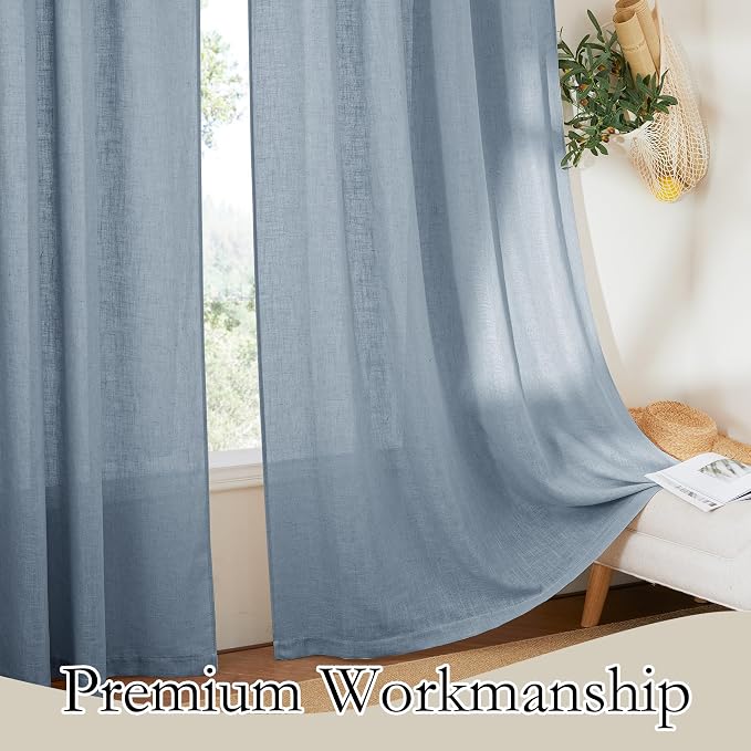 RYB HOME Light Filtering Curtains 95 inches Long 2 Panels Set, Privacy - Image 7