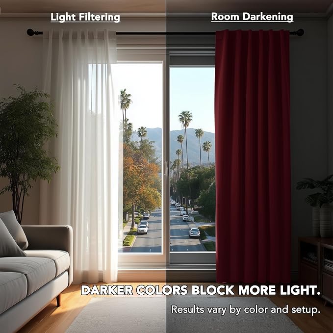 Deconovo Rod Pocket and Back Tab Blackout Curtains - Image 3