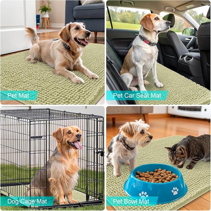 OLANLY Dog Door Mat for Muddy Paws 47x32, Super Absorbent Chenille Mud Mat | - Image 7