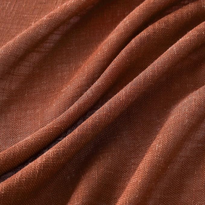 MIULEE Burnt Orange Fall Kitchen Curtain 30 Inches Long 2 Panels Farmhouse | - Image 5
