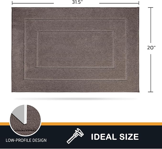PURRUGS Dirt Trapping Door Mat 20" x 31.5", Non-Slip/Skid Machine Washable Entryway Rug, Dog Doormat, Super Absorbent Welcome Mat for Muddy Wet Shoes and Paws, Grayish Brown
