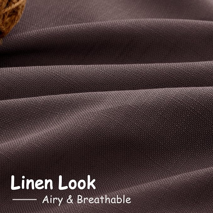 Coffee Brown Linen 112 Inch Curtains - Image 4
