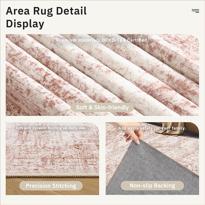 Washable Area Rug 8x10, Large Soft Rugs - Image 5