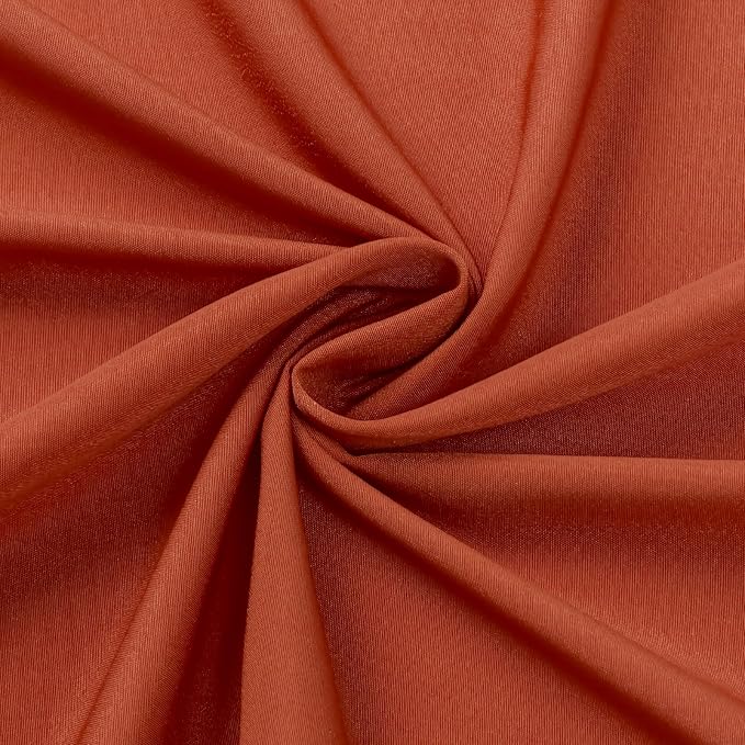 HOMEIDEAS Non-See-Through Fall Burnt Orange Privacy Sheer Kitchen Curtains - Image 6