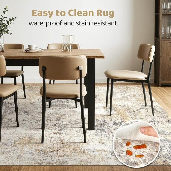 LOONGRUG Square Rug 7x7 Washable Large Neutral Modern Abstract Area Rugs | Soft - Image 6