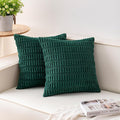 Aegero Pack of 2 Corduroy Decorative Throw Pillow Covers 16x16 Inch Soft by Unknown