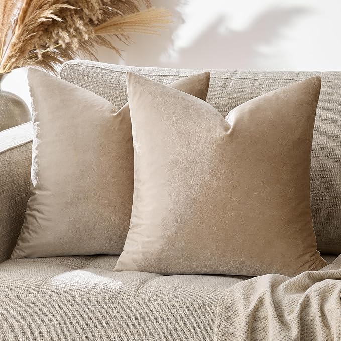 GIGIZAZA Decorative Throw Pillow Covers 24x24, Velvet Pillow Square Cushion - Image 7