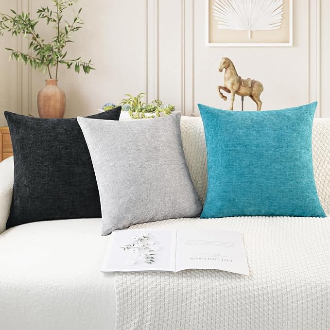 CaliTime Decorative Couch Throw Pillow Covers 26 X 26 Inches Lake Blue | Pack - Image 5