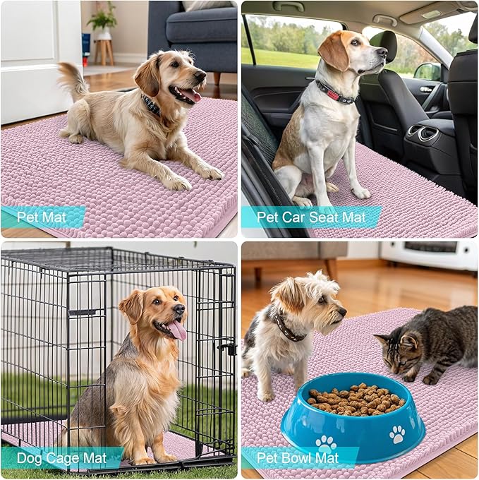 OLANLY Dog Door Mat for Muddy Paws 70x46, Super Absorbent Chenille Mud Mat | - Image 7
