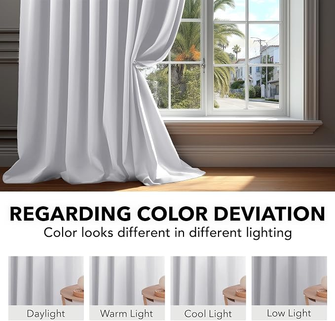 Deconovo Blackout Curtains, Thermal Insulated, W42 x L54 2 Panels, Back Tab - Image 6