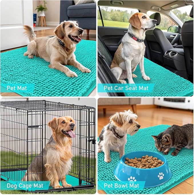 OLANLY Dog Door Mat for Muddy Paws 30x17, Super Absorbent Chenille Mud Mat | - Image 7