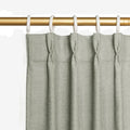 Joydeco Greyish White Pinch Pleated Thick Linen Curtains 90 Inch Long 2 Panel by JOYDECO