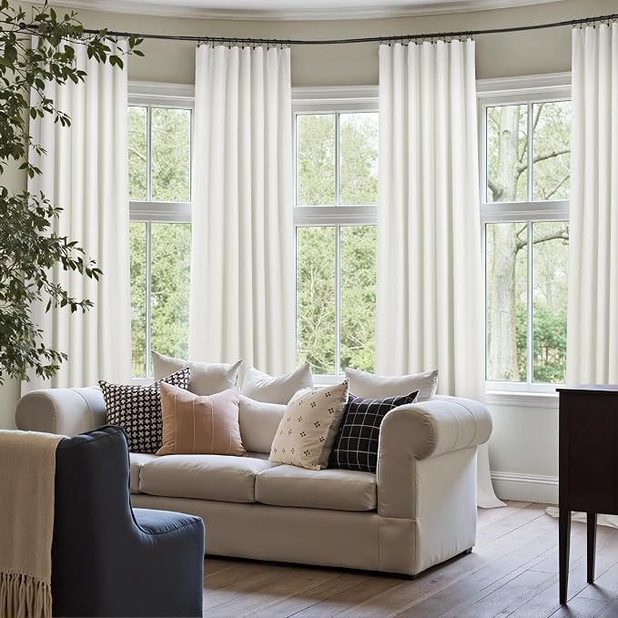 Black Out Curtains 72 Inch Long 2 Panel Burg Lightweight Faux Linen Cute - Image 7