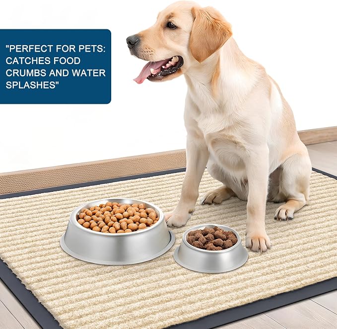 OLANLY 2-Pack Front Door Mats 29.5x17, Waterproof Heavy-Duty Doormats | Beige - Image 6