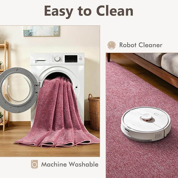3x5 Red/White Area Rug Washable Non-Slip Soft Thin - Image 7