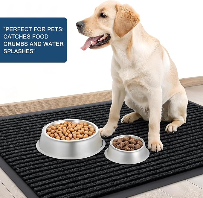 OLANLY 2-Pack Front Door Mats 47x23, Waterproof Heavy-Duty Doormats | Black - Image 6