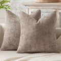 MIULEE Decorative Light Khaki Euro Sham Pillow Covers 24x24 Inch 2 Pack | by MIULEE
