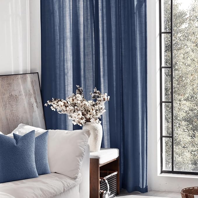 Navy Blue Curtains 90 inch Length - Image 5
