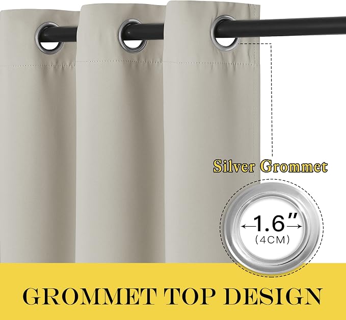 NICETOWN Extra Wide Blackout Sliding Door Curtains 108 inch Length - Image 2