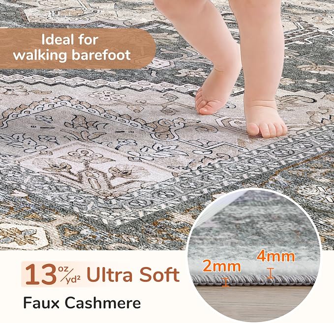 OPPODREAM Soft Entryway Rug 2x8, 2x8 Rug Runner, Washable Hallways Carpet 2 x 8 - Image 2