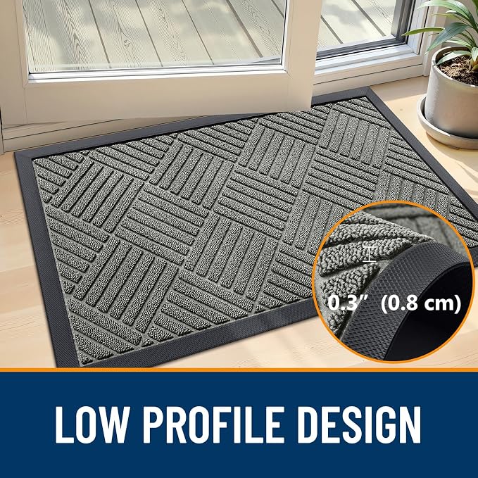 OLANLY Front Door Mat Outside Entrance, Waterproof Heavy-Duty Doormat | 29.5x17 - Image 6